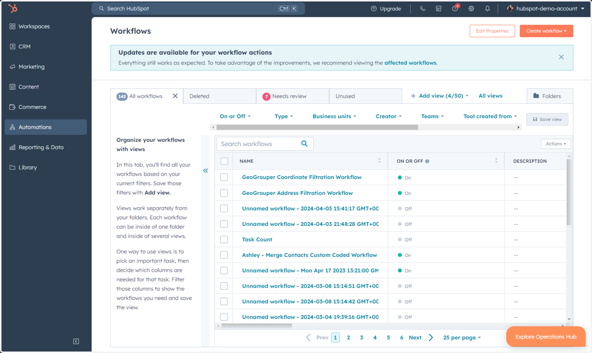 This is where you can access, manage and create Workflows
