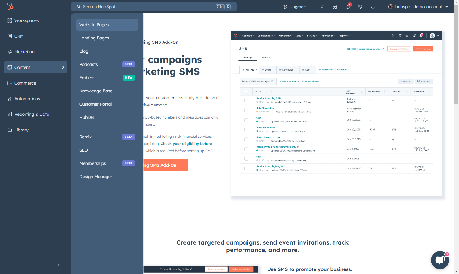 Click on Website Pages