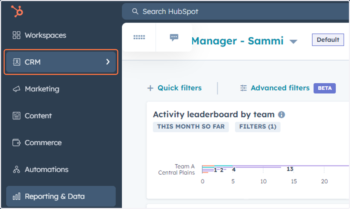 Click on CRM