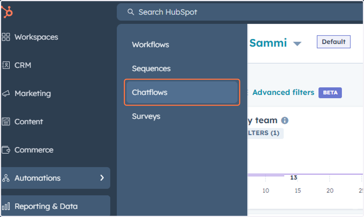 Click on Chatflows