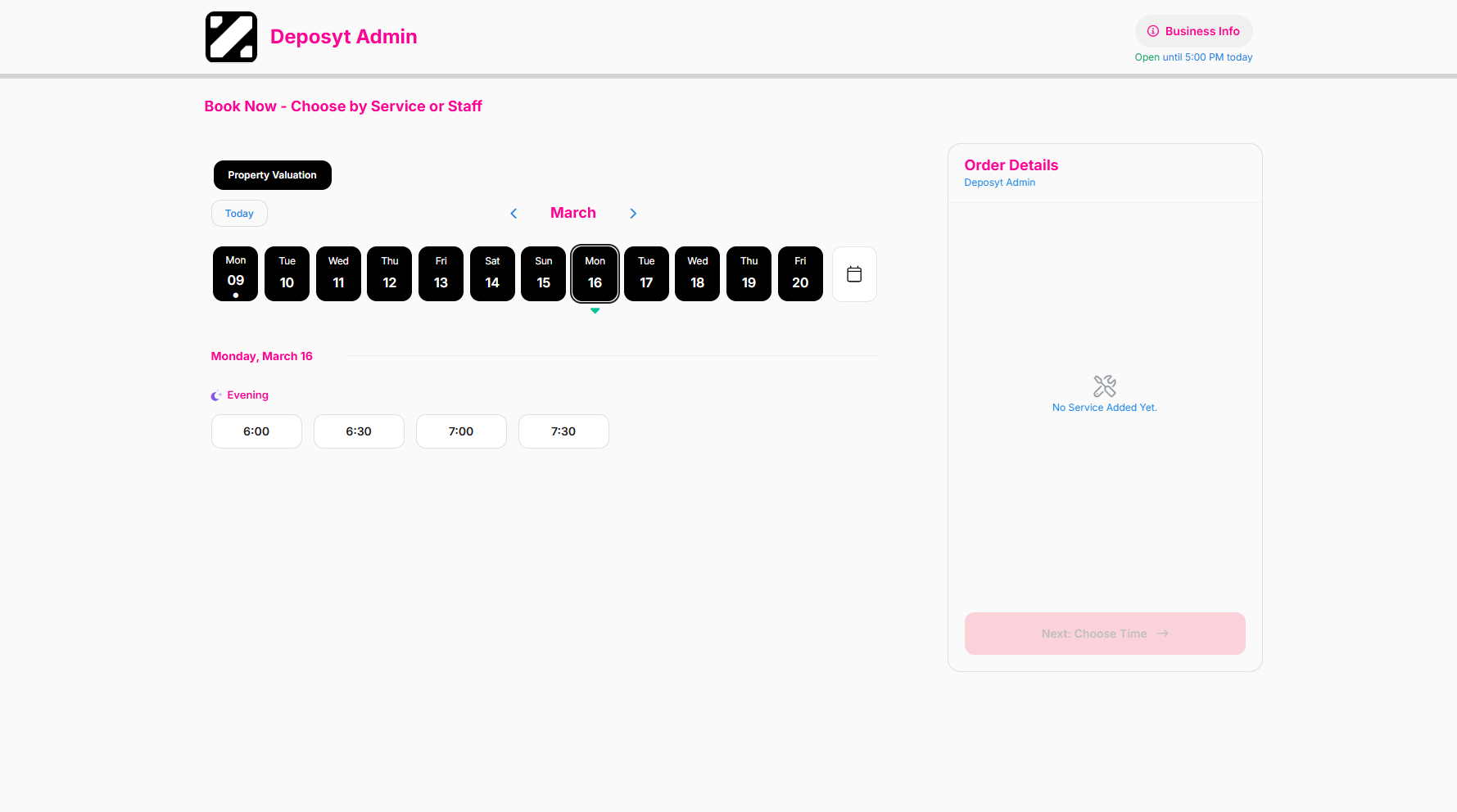 Step 6: You will then be navigated to the My Booking Widget page.