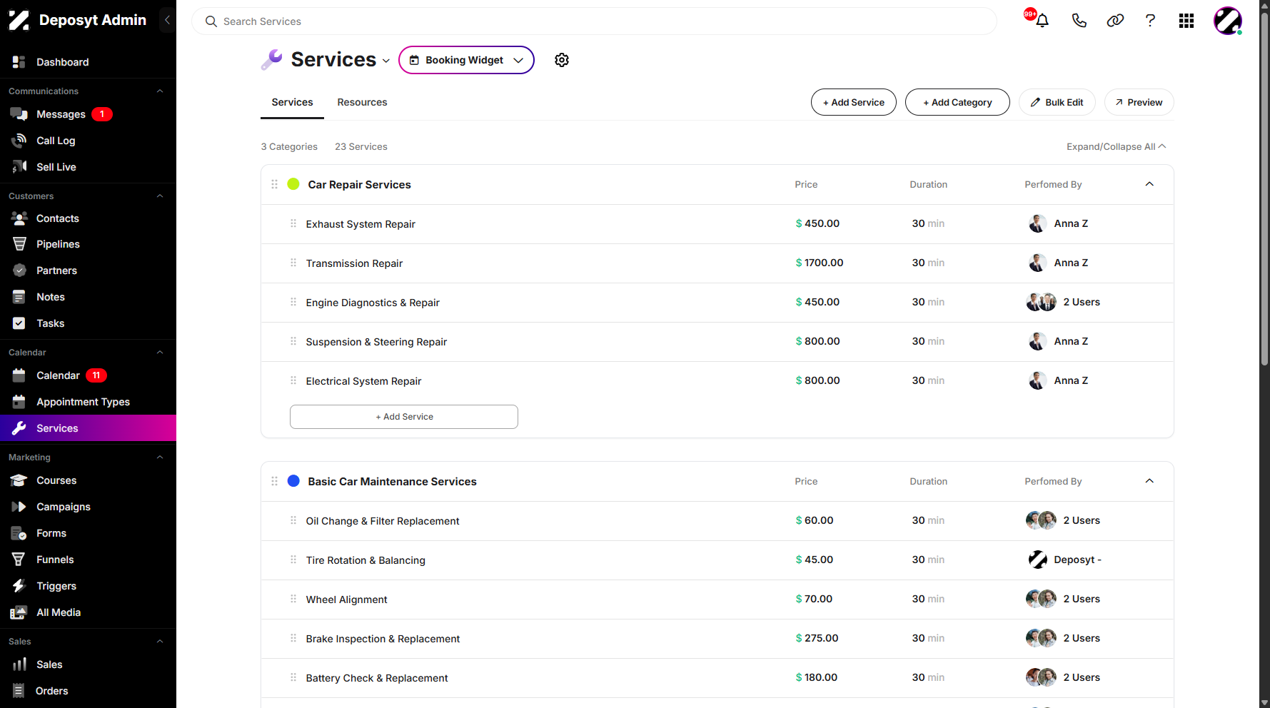 Step 2: You will then be navigated to the Services.