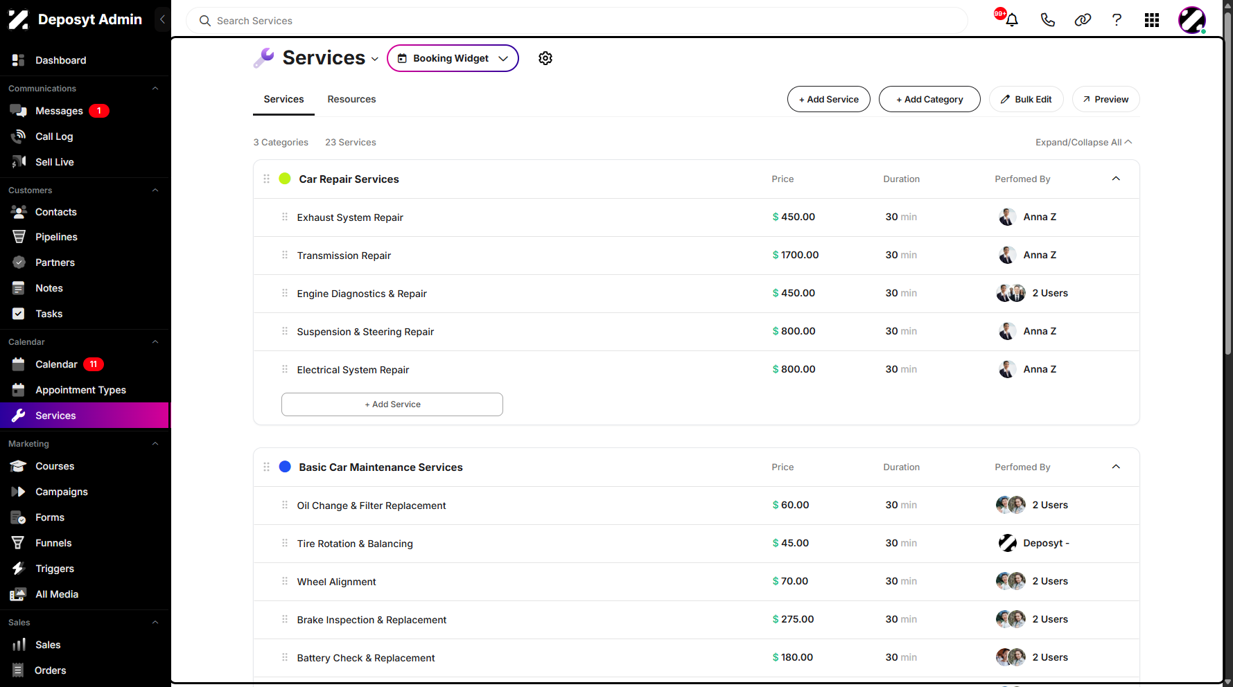 Step 2: You will then be navigated to the Services.