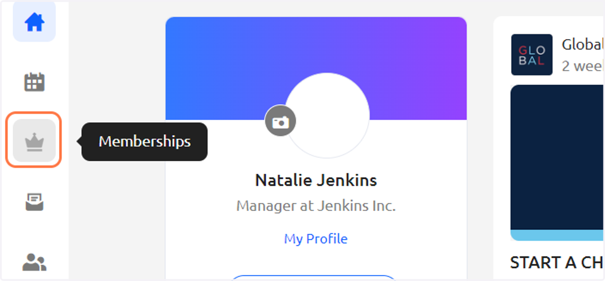 Click on Memberships