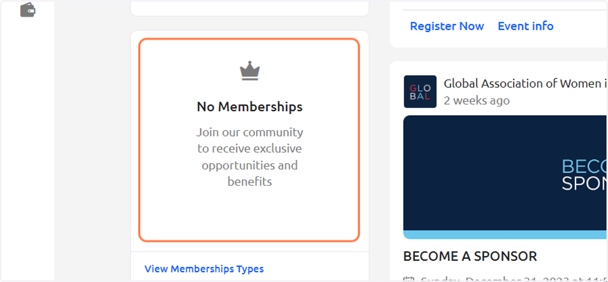 Review your current membership found on the left of your Homepage.