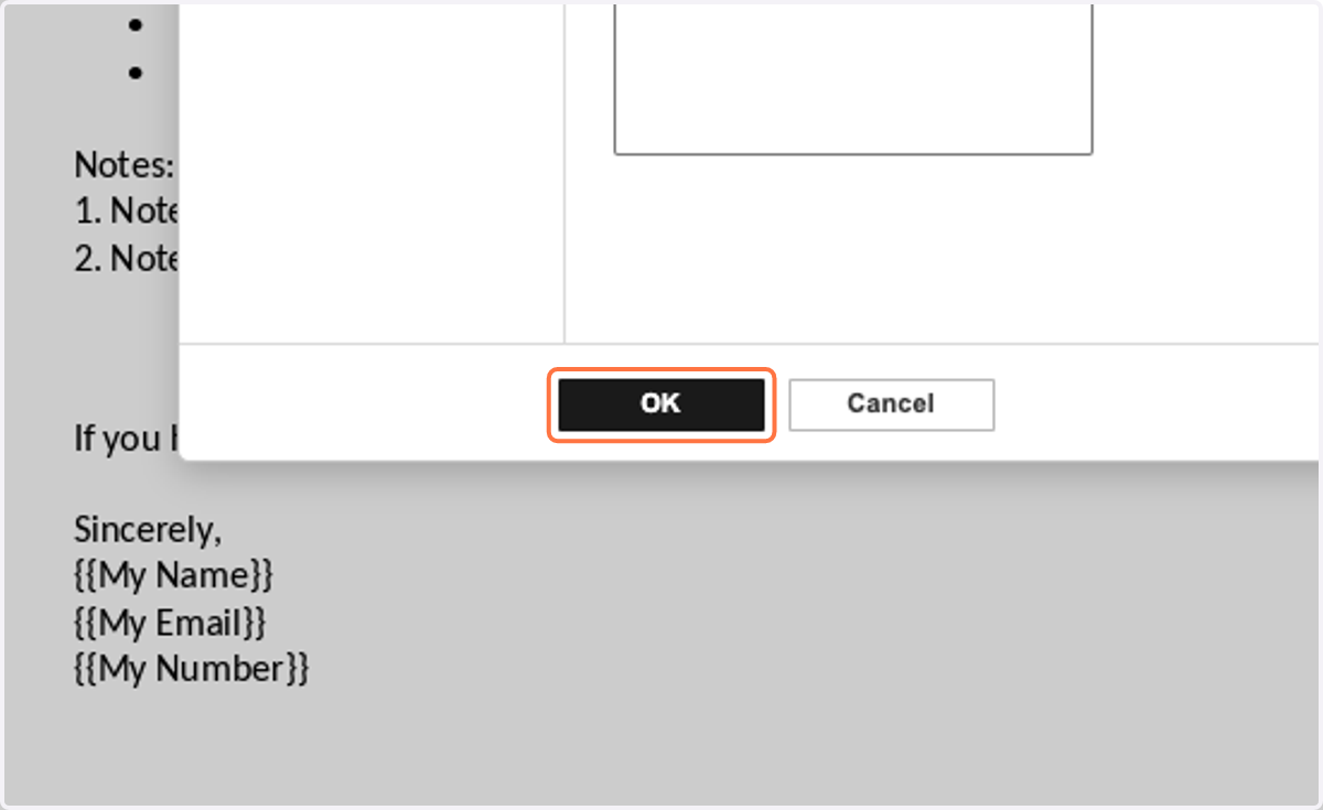 Click on OK