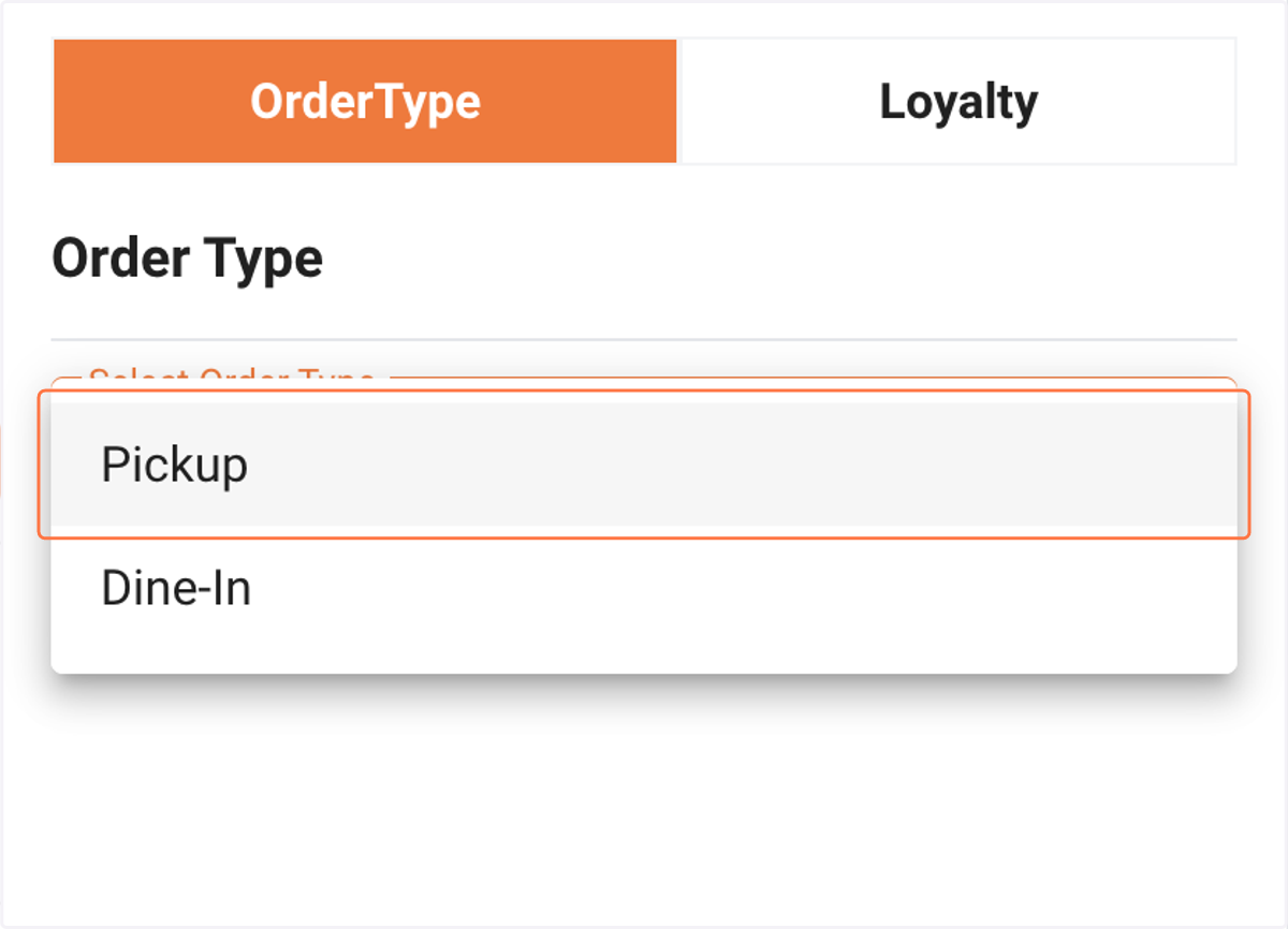 Click on Pickup