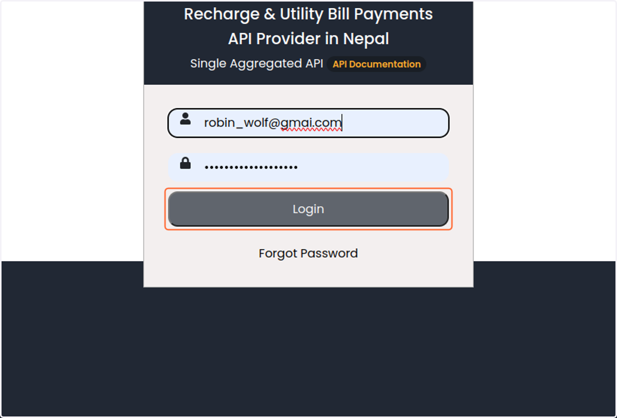 Enter the email address and password. Click on Login