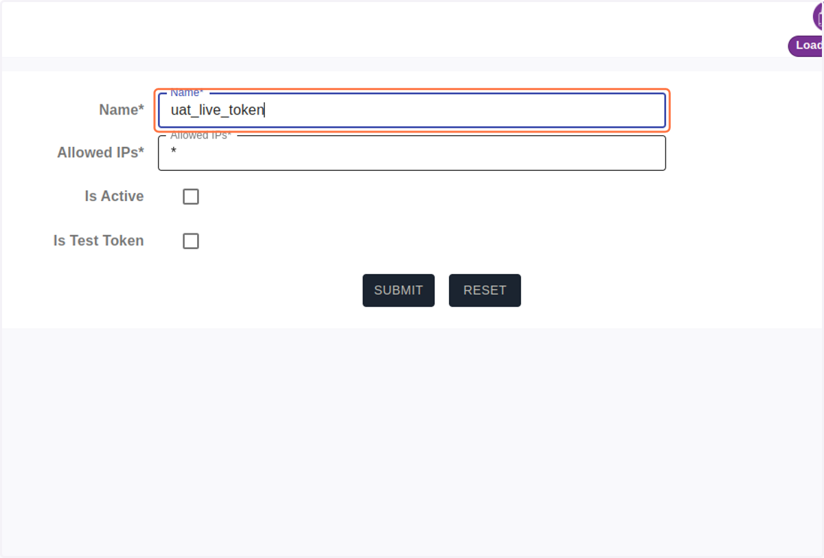 For uat live token