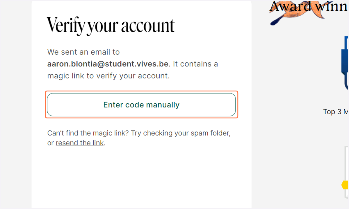 Verifieer uw account
