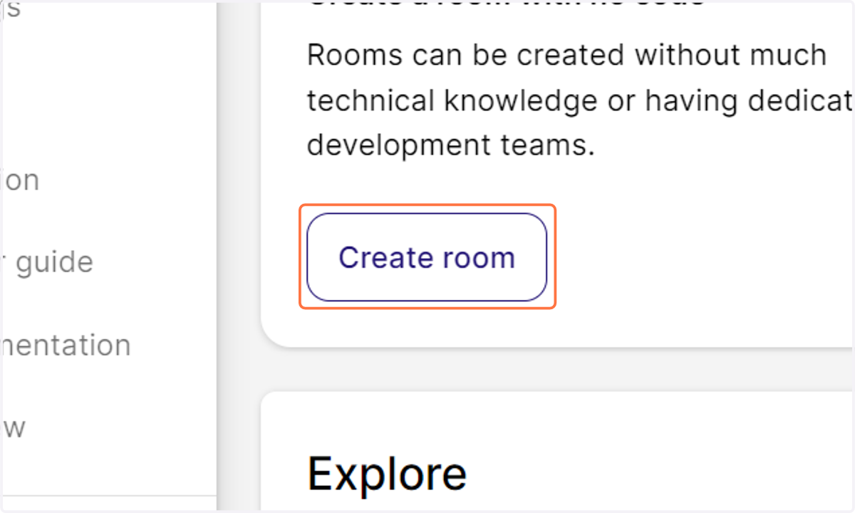 Klik op "Create room"