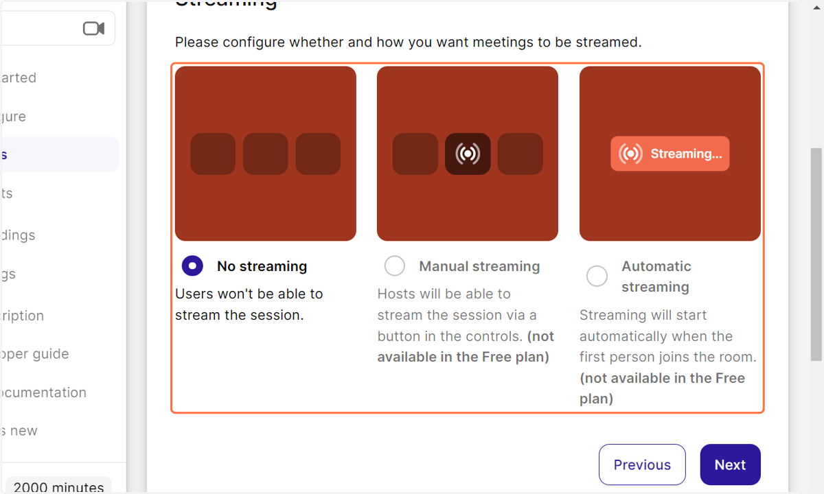Selecteer streaming
