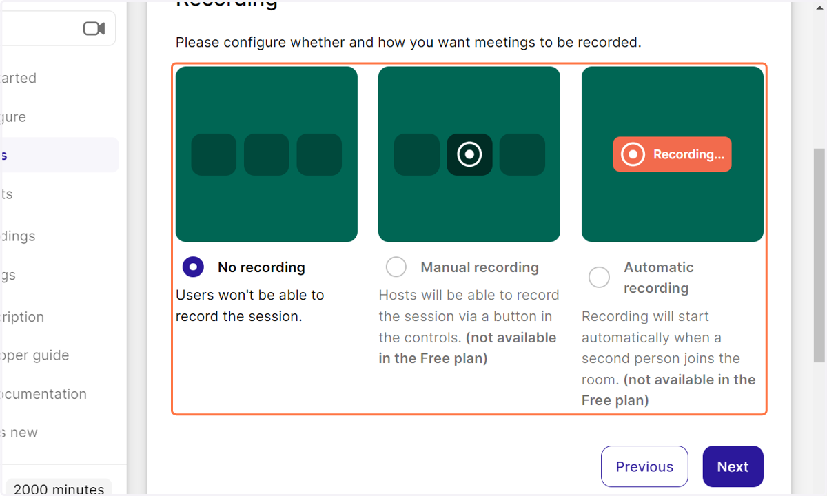 Selecteer recording