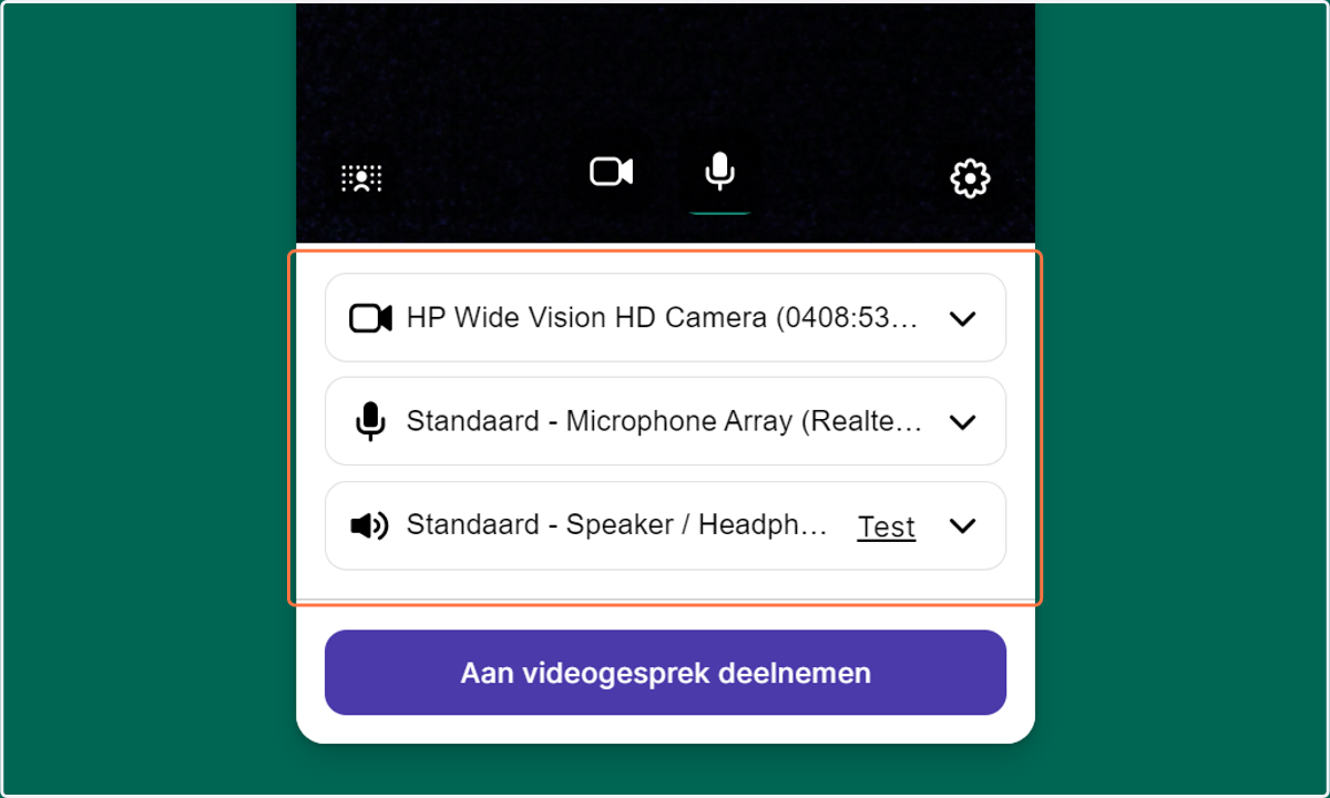 Selecteer de gewenste opties