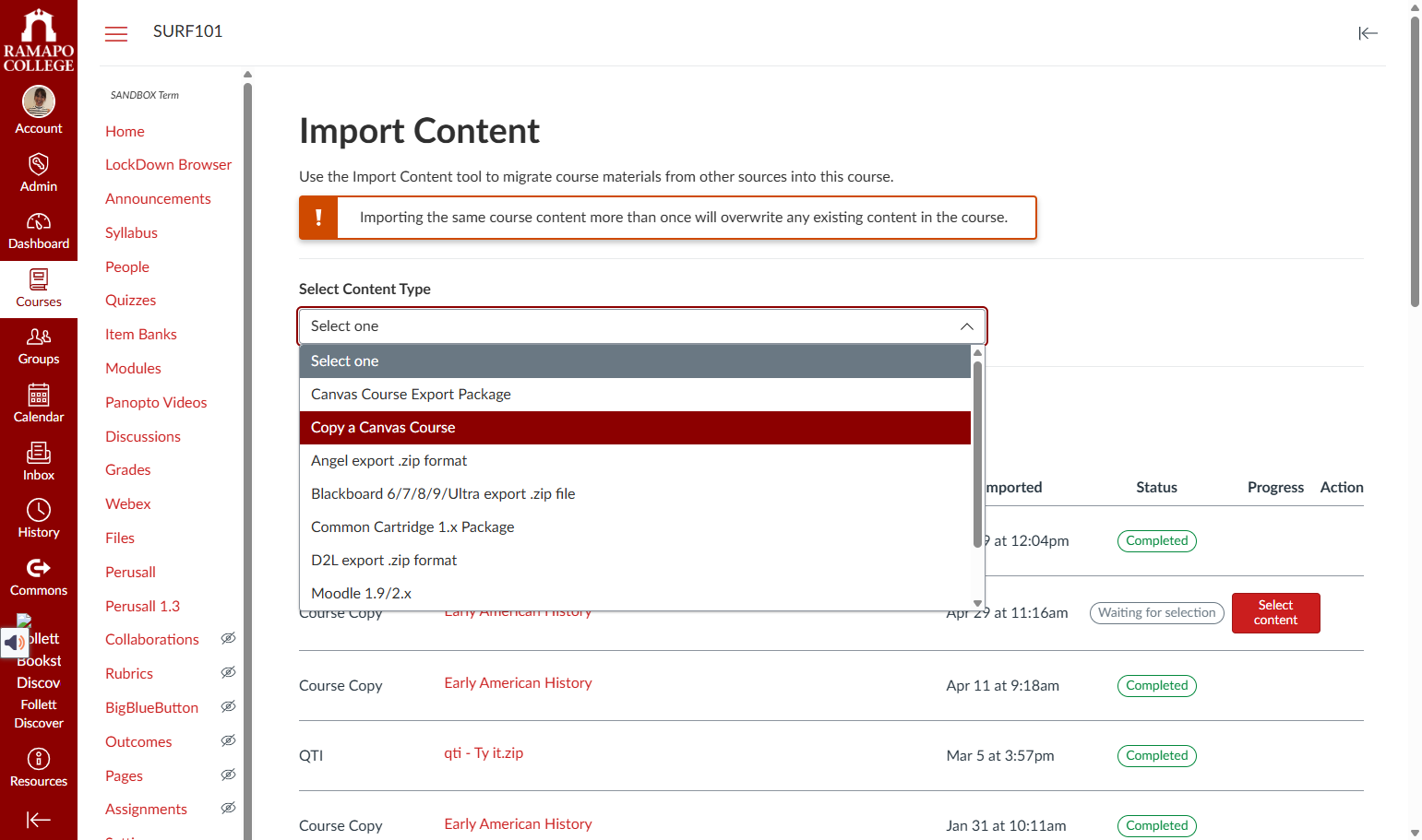 Select Content Type.
