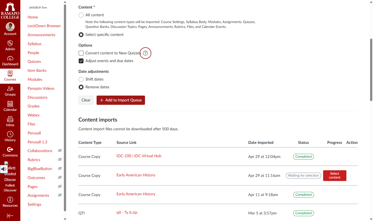 Click on 'Add to Import Queue'.