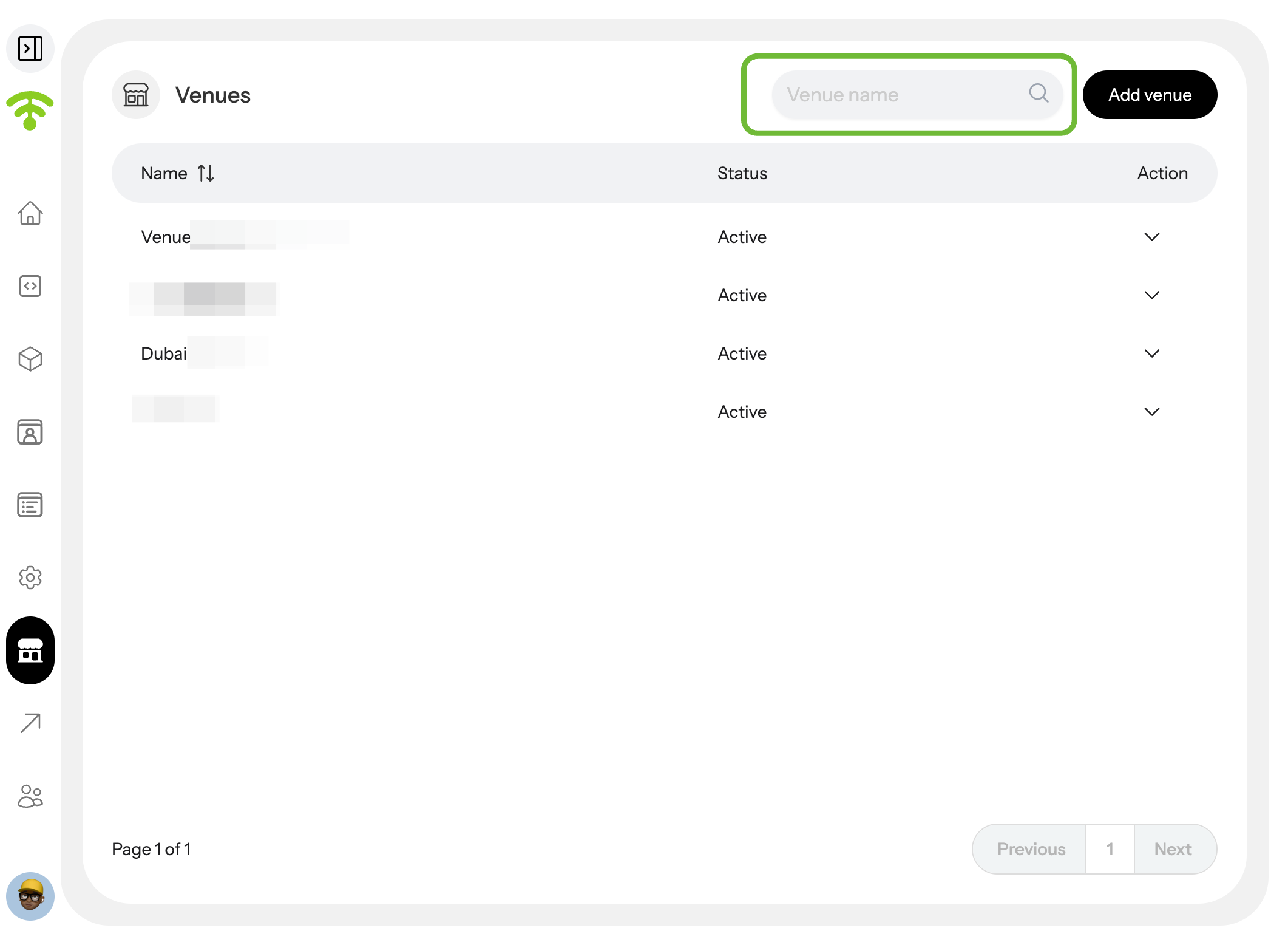 Preview and Search Venues