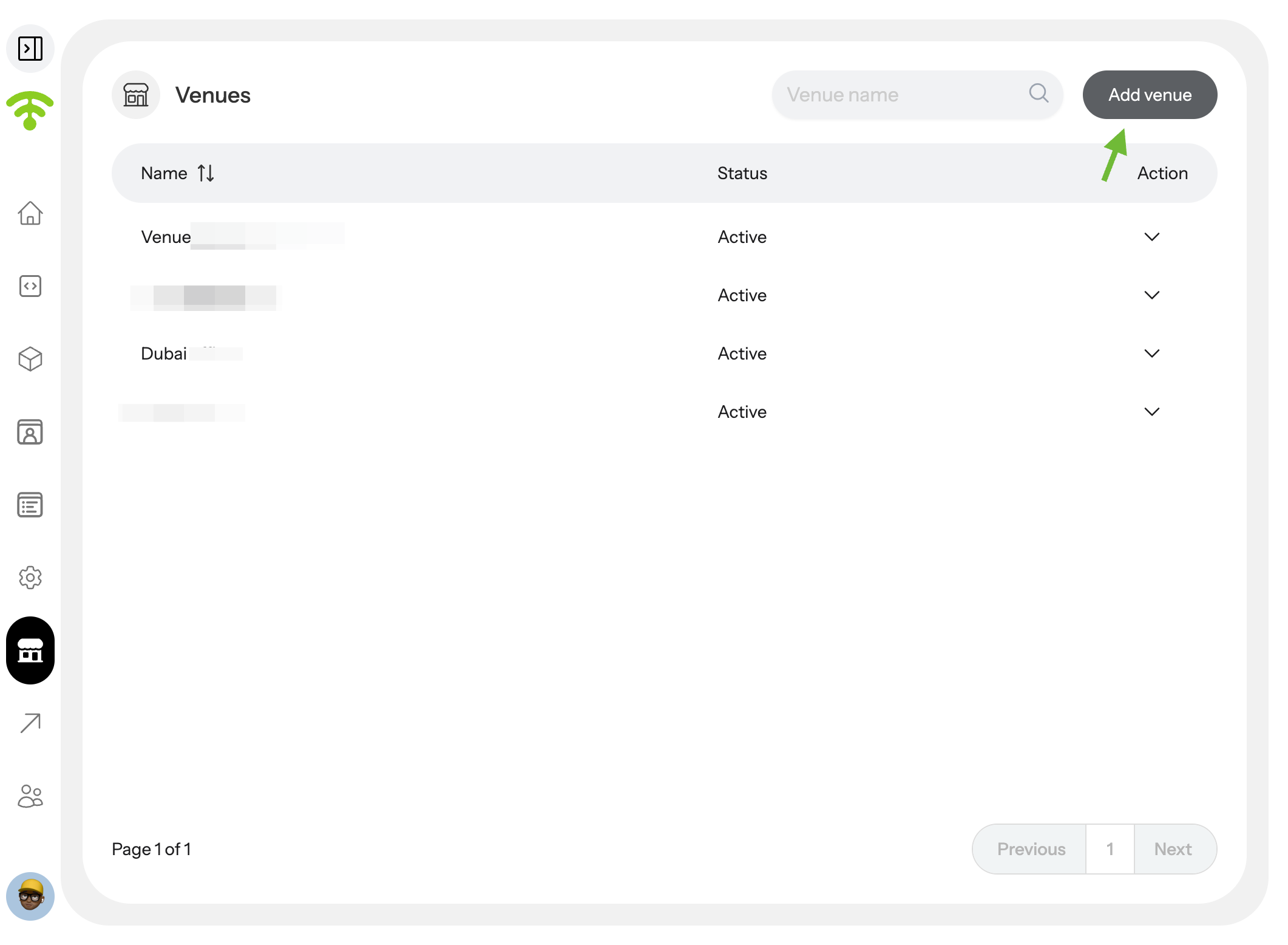 Click ‘Add Venue’