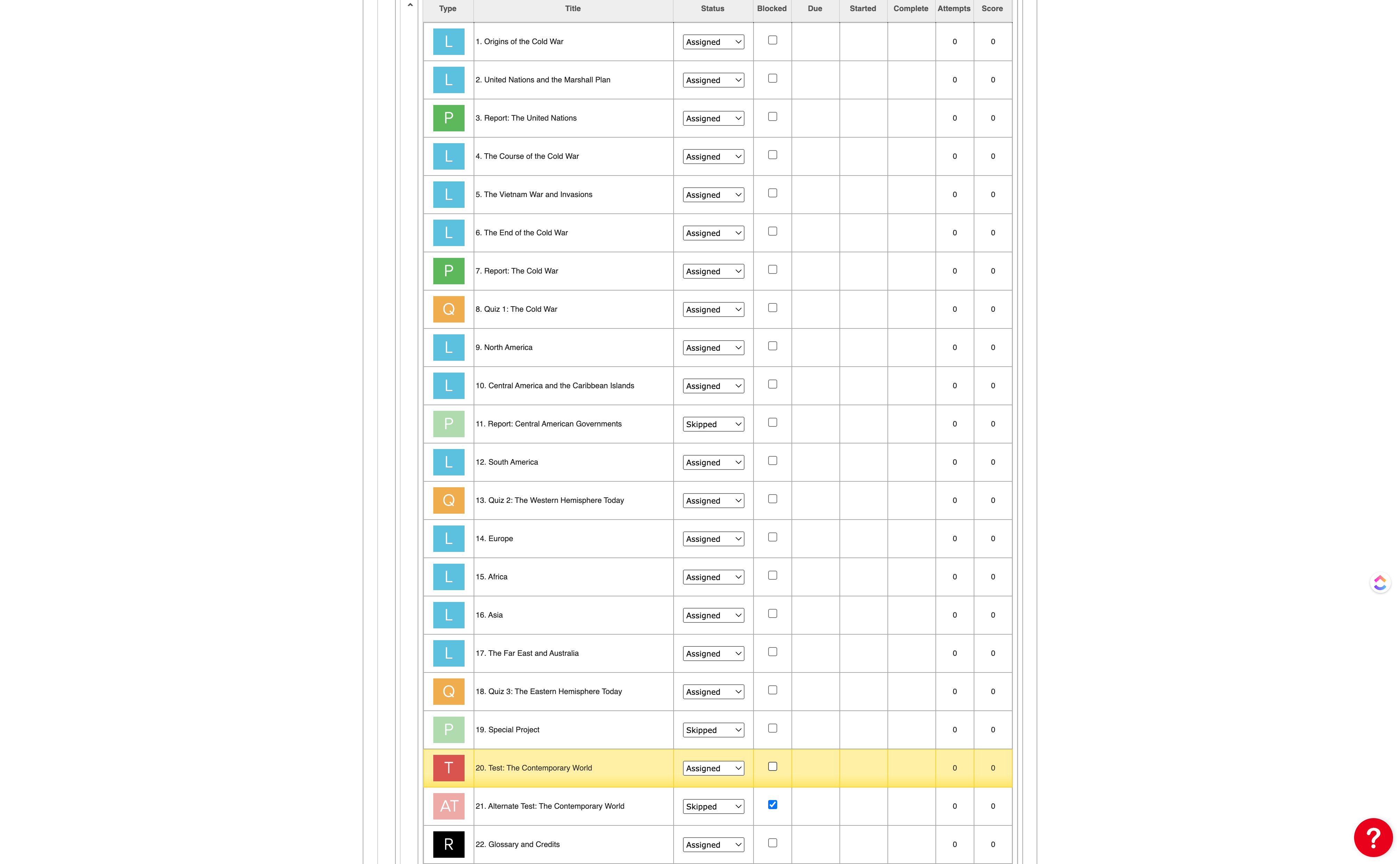 Click the check to remove it and unblock the assignment.
