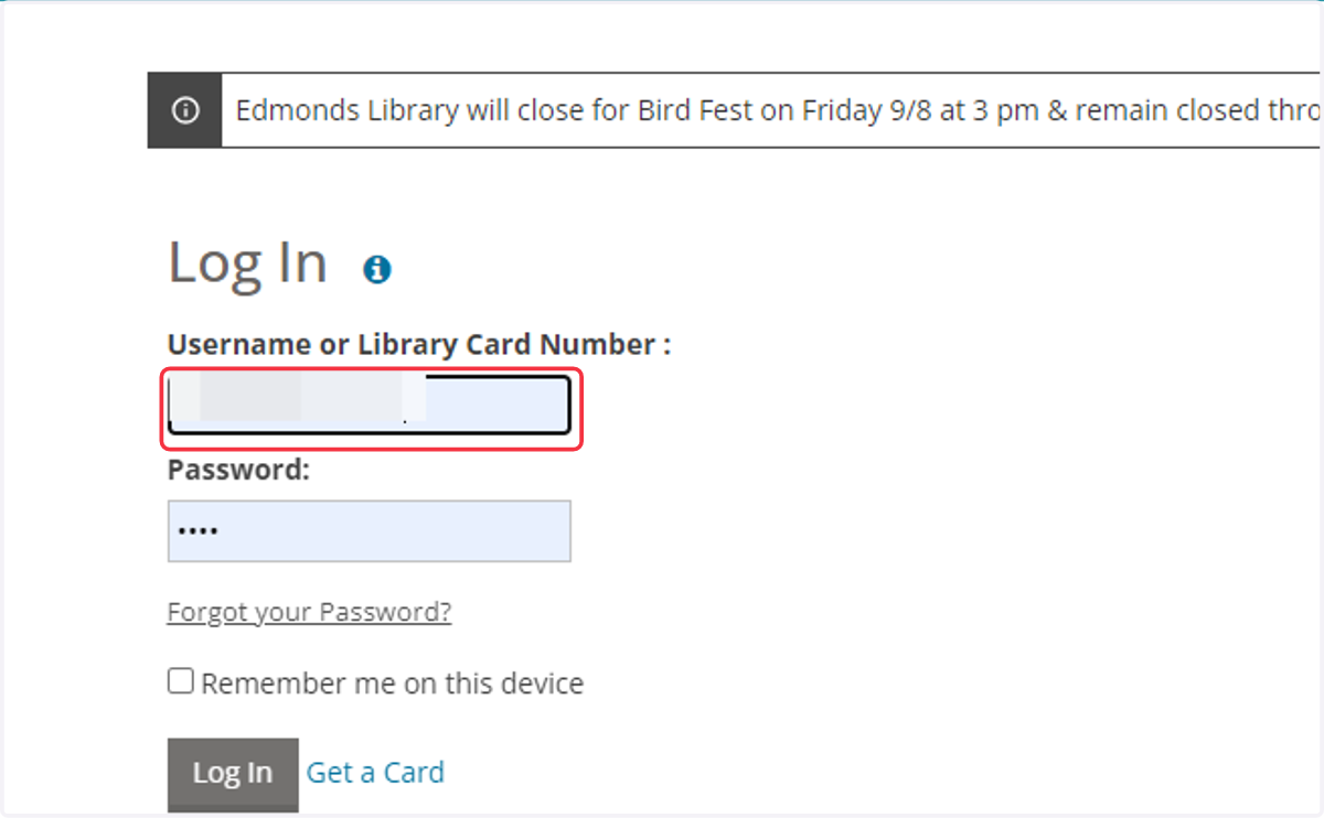 Type in your student ID number