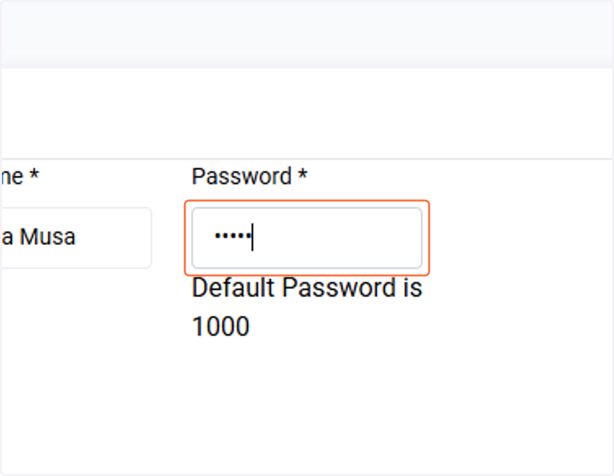 Type his password
