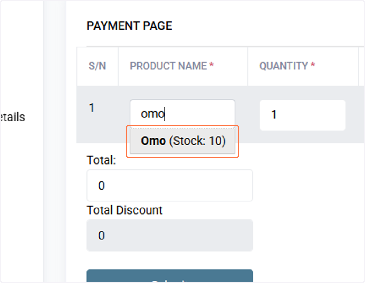 Click on Omo (Stock: 10)