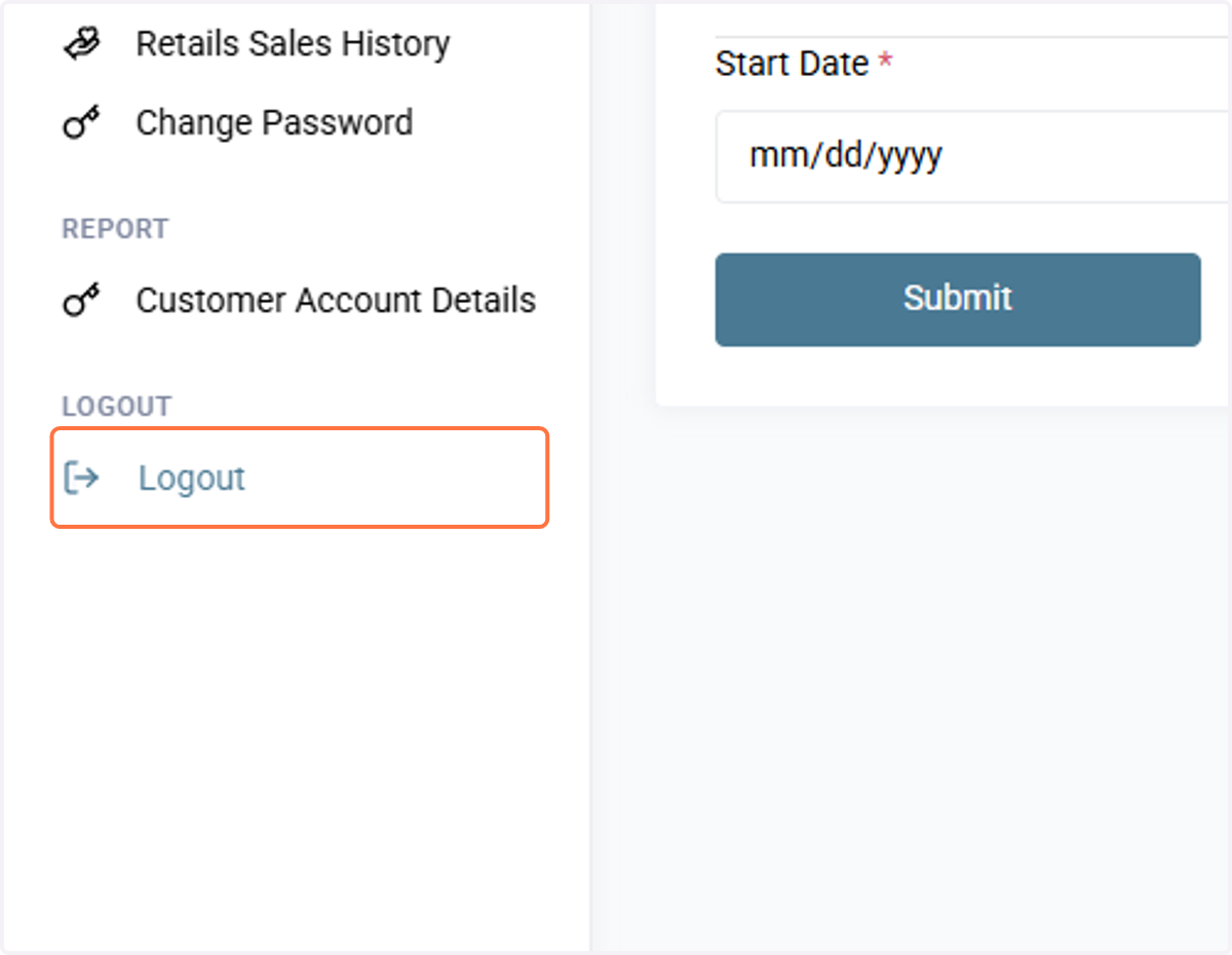 Click on Logout