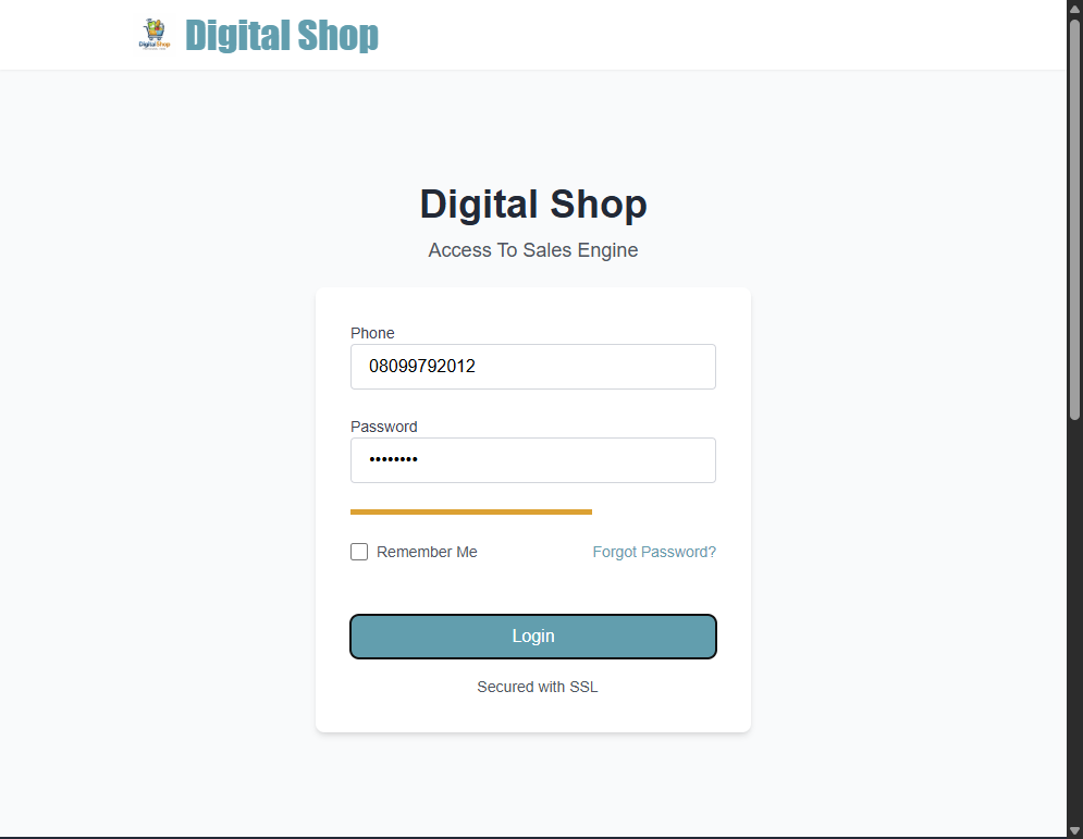 Click on Login