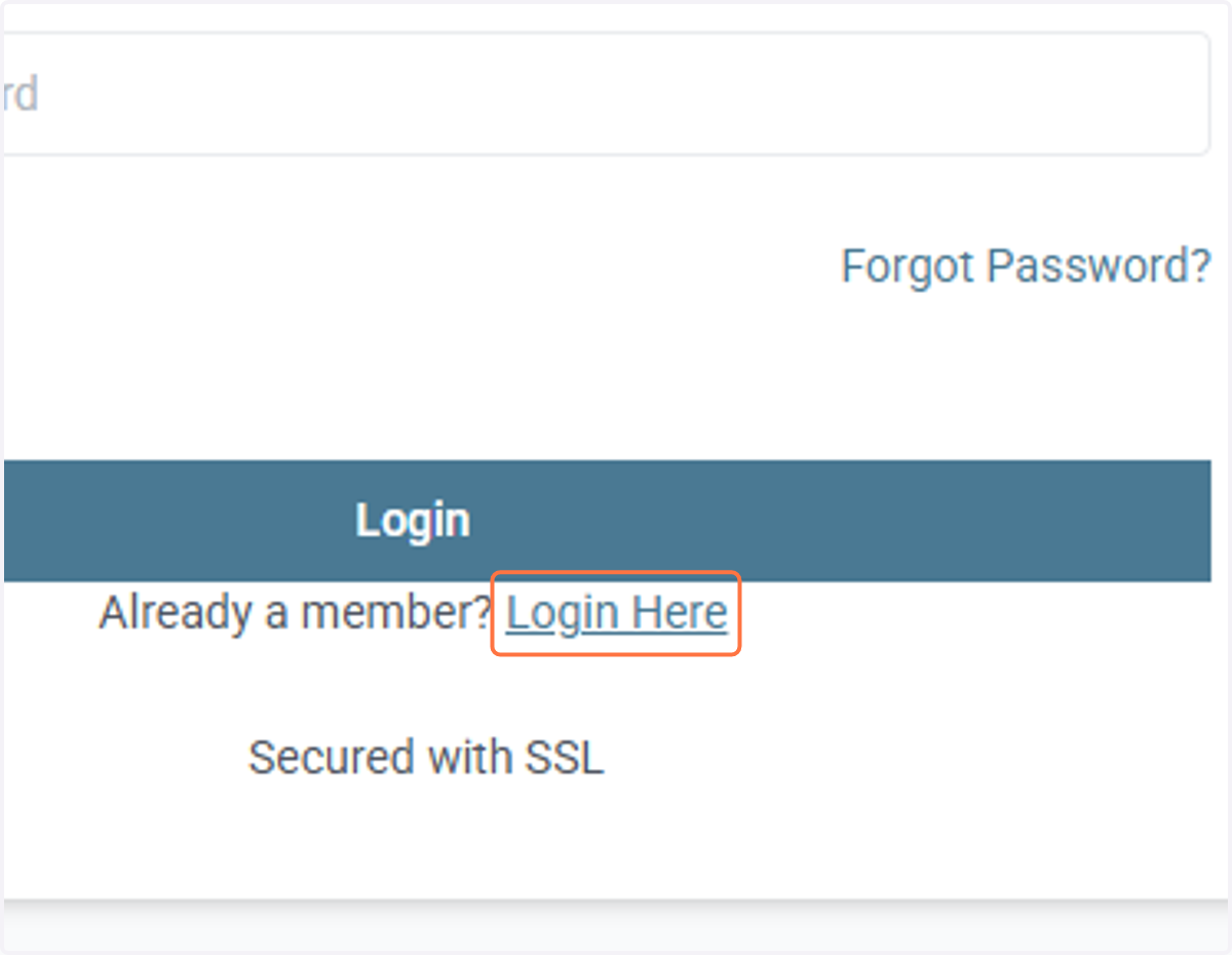 When the profile of the business is created, click on Login Here link to login to your account using the email address and set password