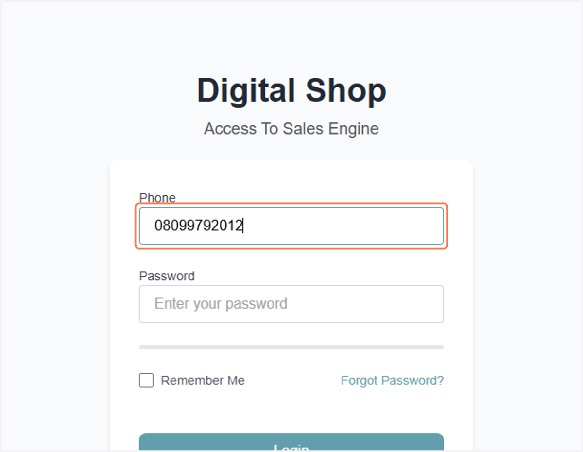 Sales Staff Account