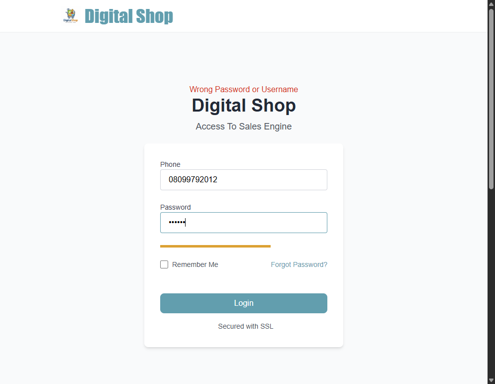 Click on Login