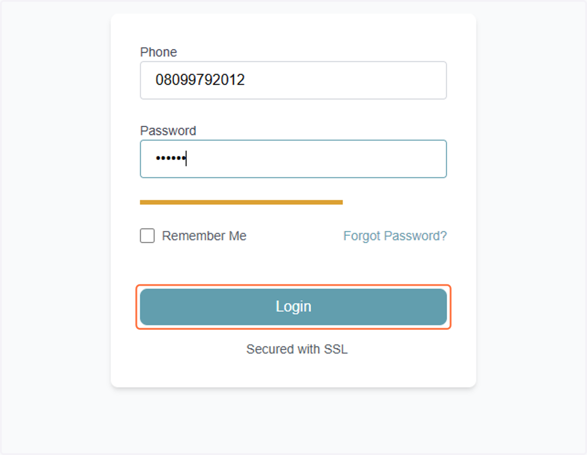 Click on Login