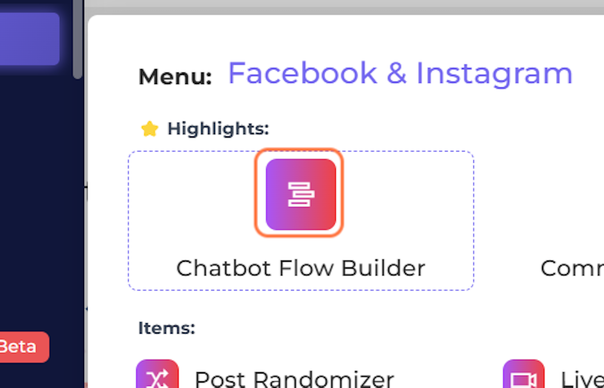Click on Chatbot Flow Builder
