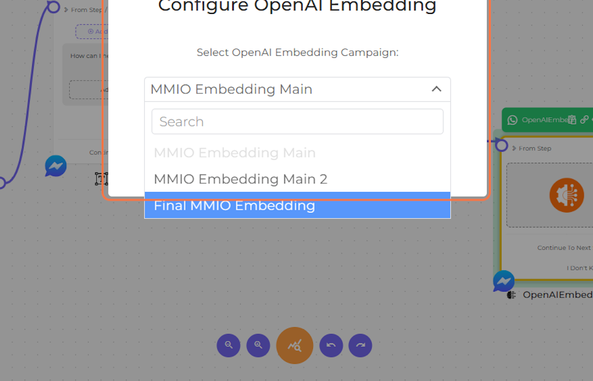 Select your Launched OpenAI Embedding Campaign