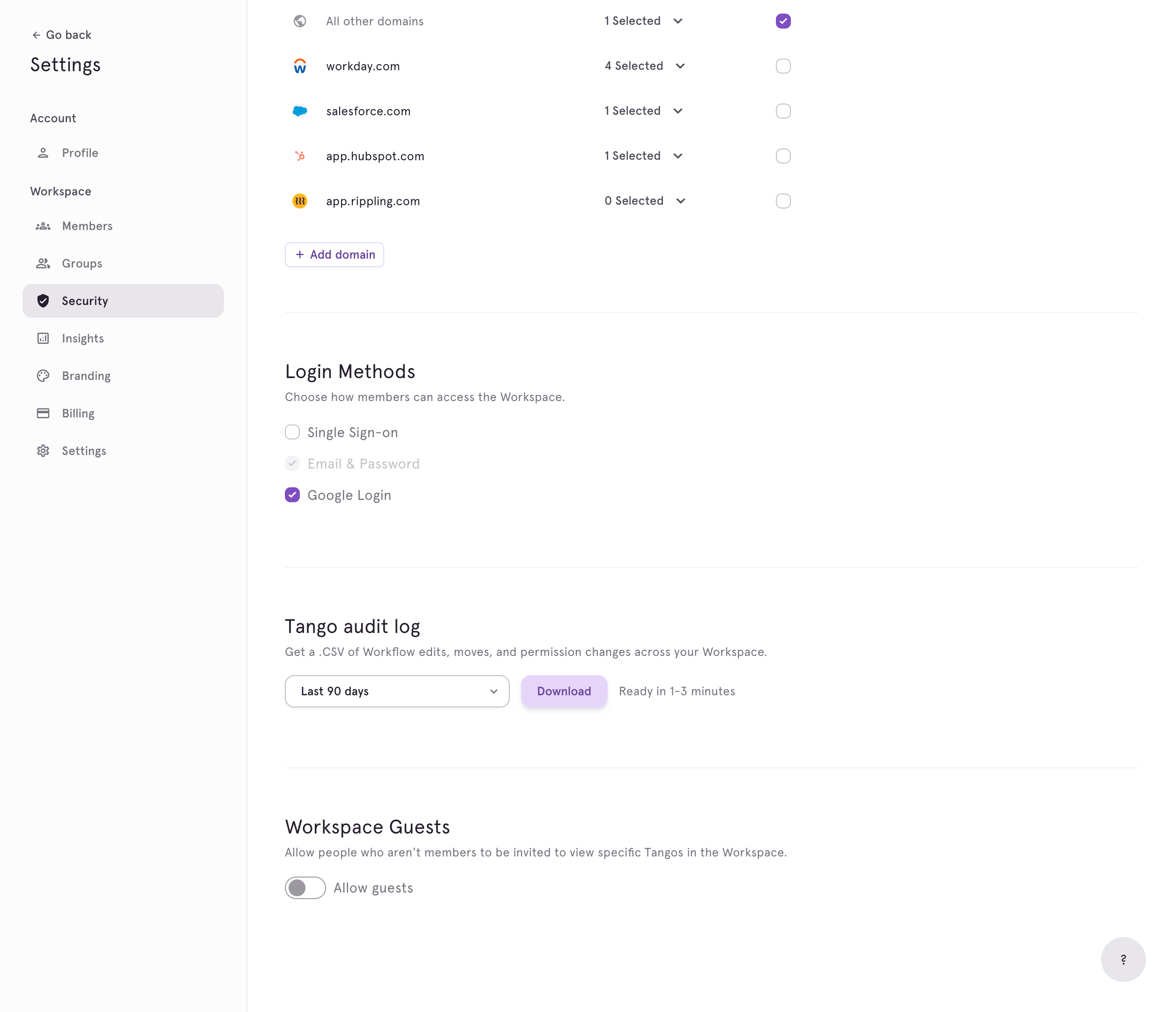 Click on Download. The CSV will take 1-3 minutes to be generated.