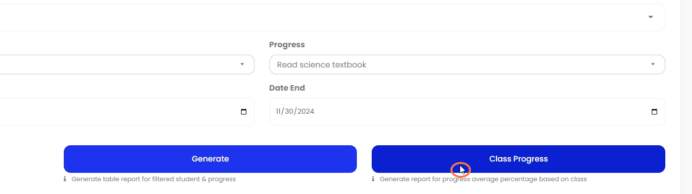 Untuk menyemak di bahagian 'Class Progress', sila klik 'Class Progress'.