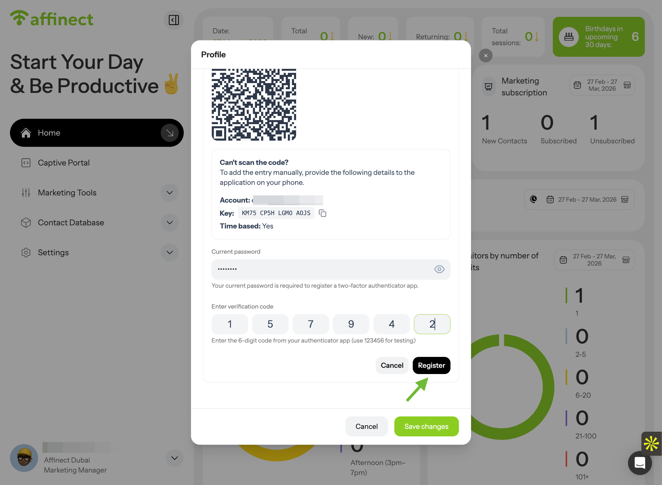 Verify and Register