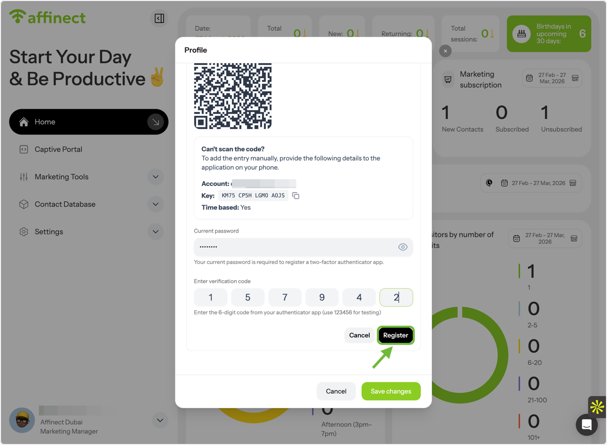 Verify and Register