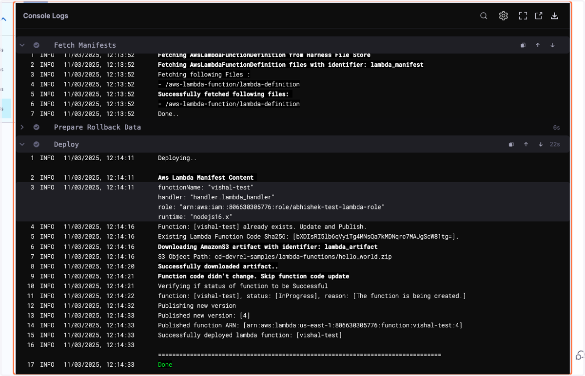 Execution Summary: Deploy Step