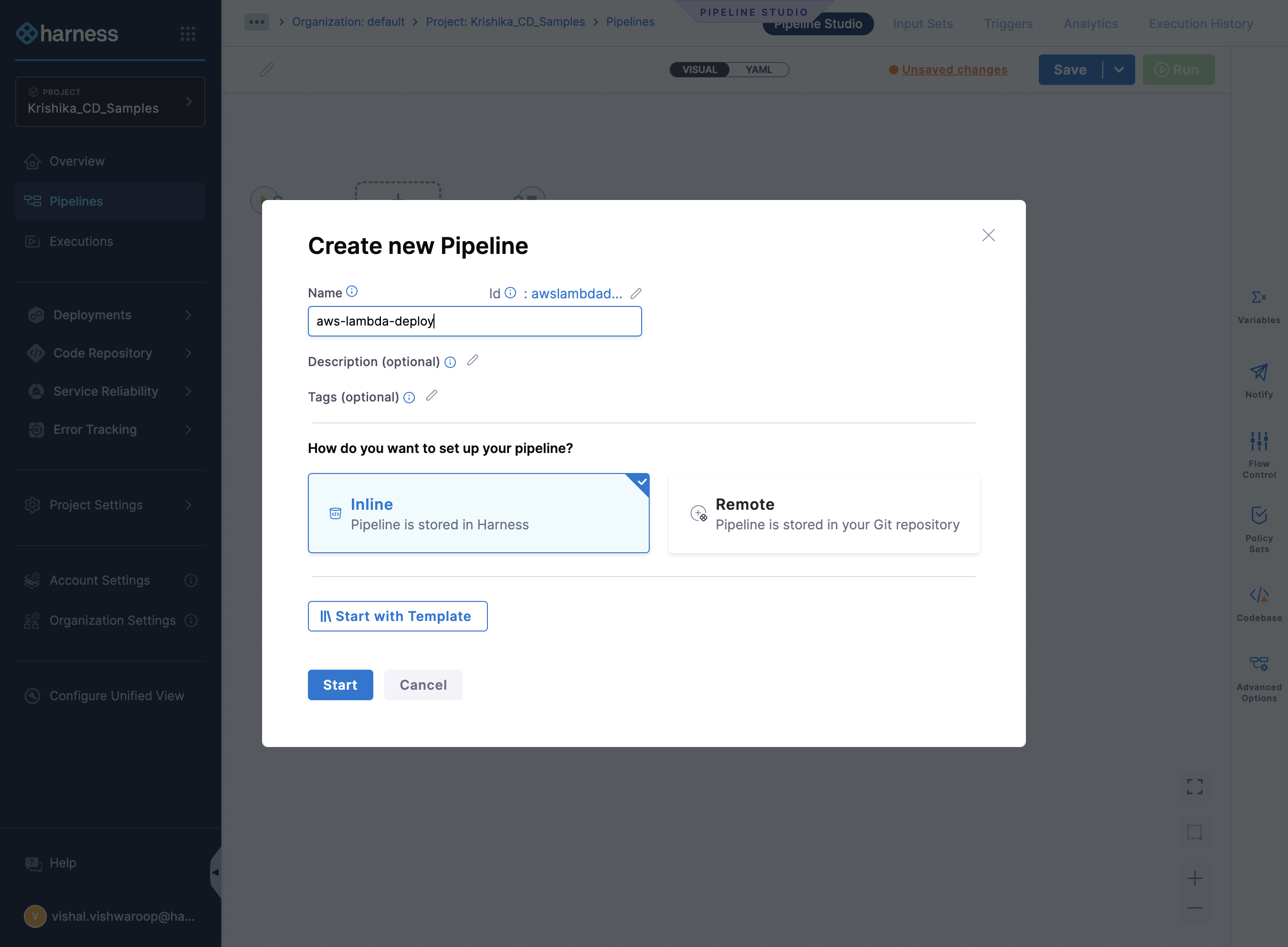Type "aws-lambda-deploy"