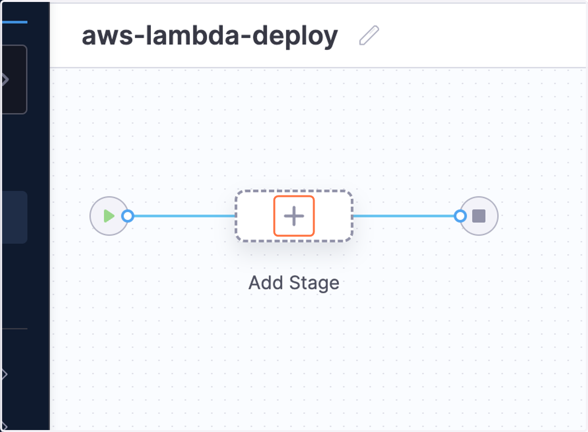 In the pipeline studio, click on Add Stage