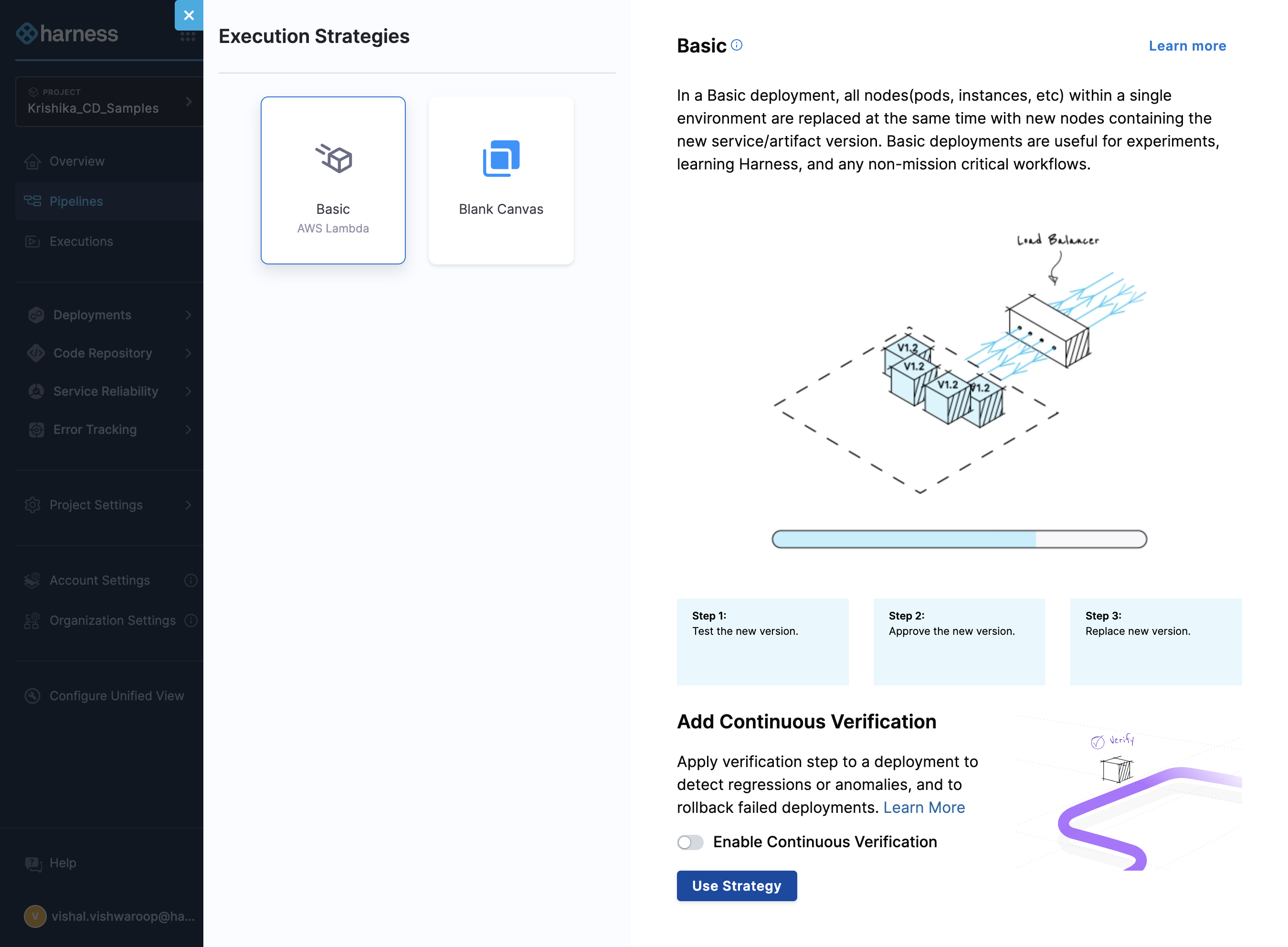 Select the Execution Strategy and click on Use Strategy