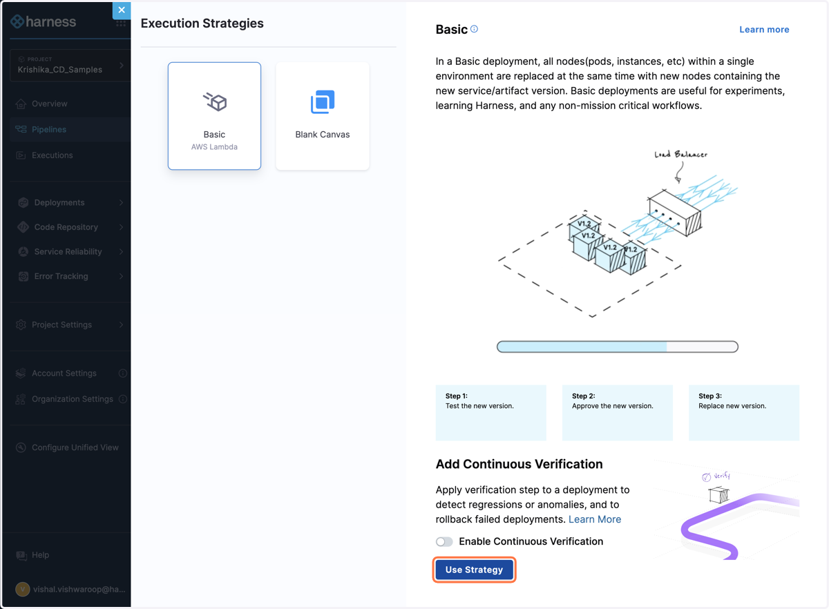 Select the Execution Strategy and click on Use Strategy