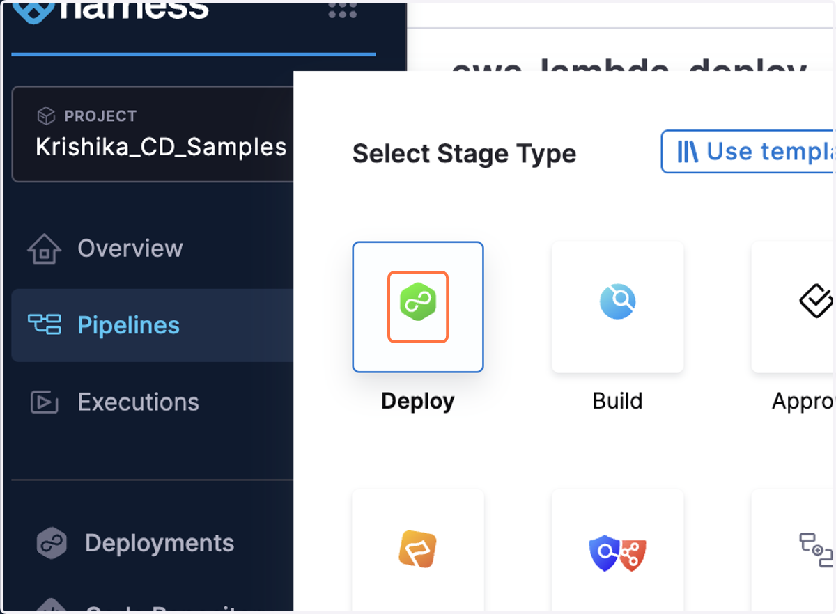 Select Deploy
