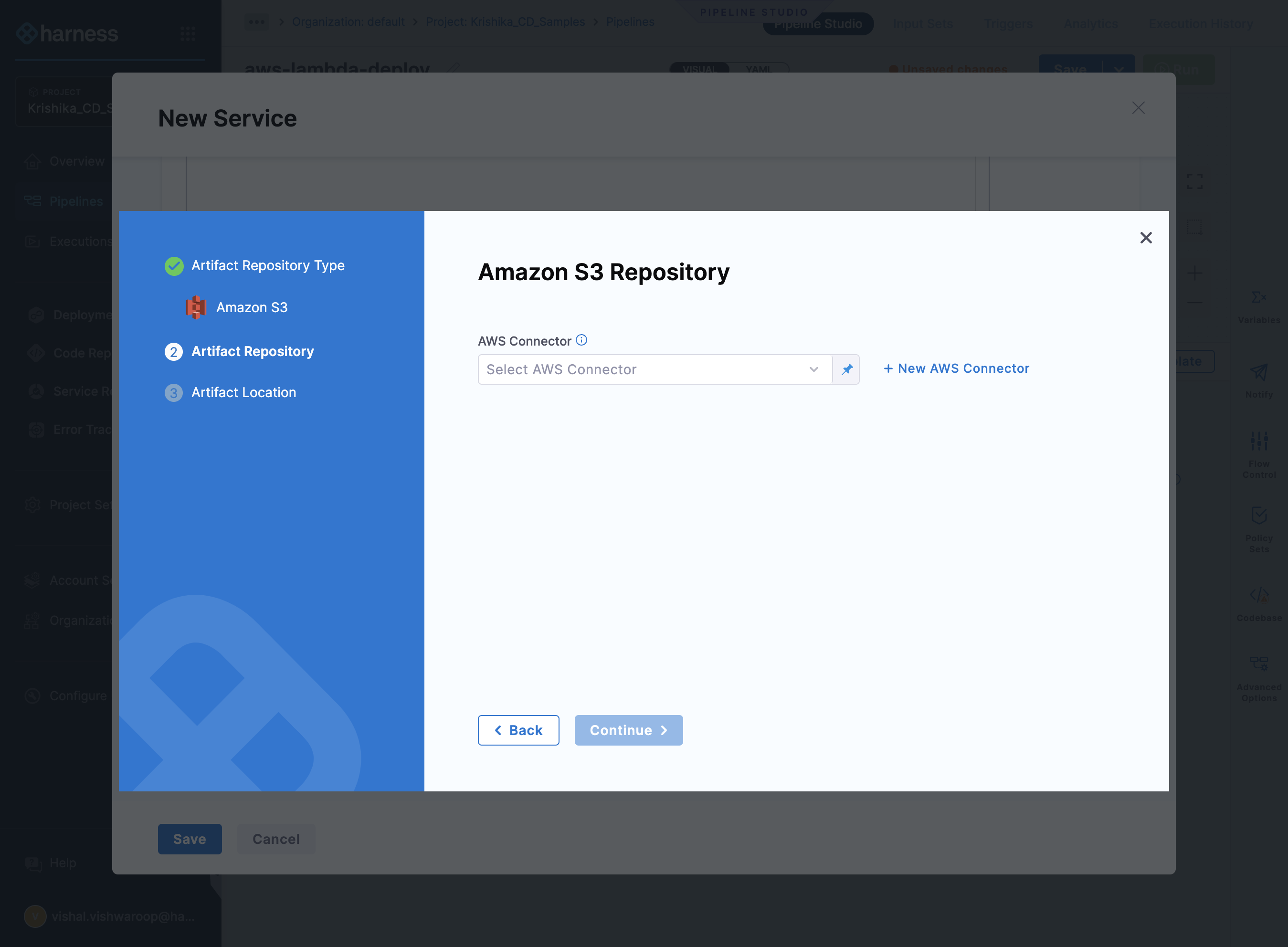 Click on AWS Connector…