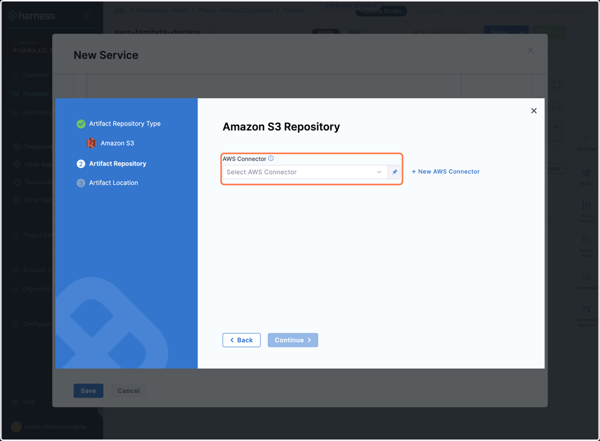 Click on AWS Connector…