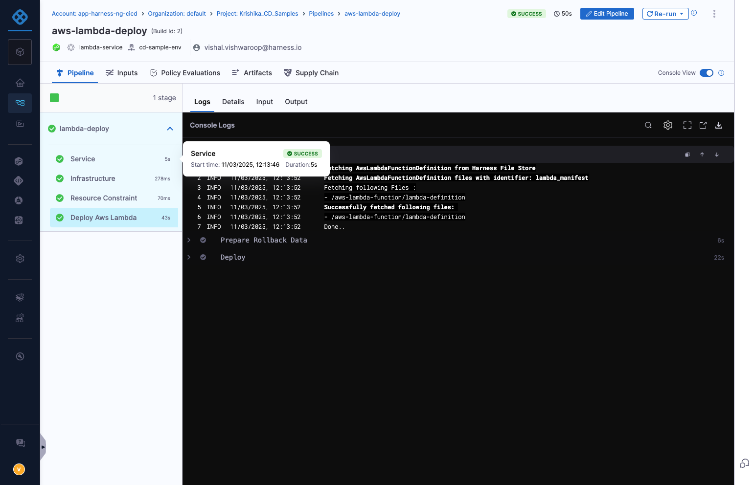 Execution Summary: Service