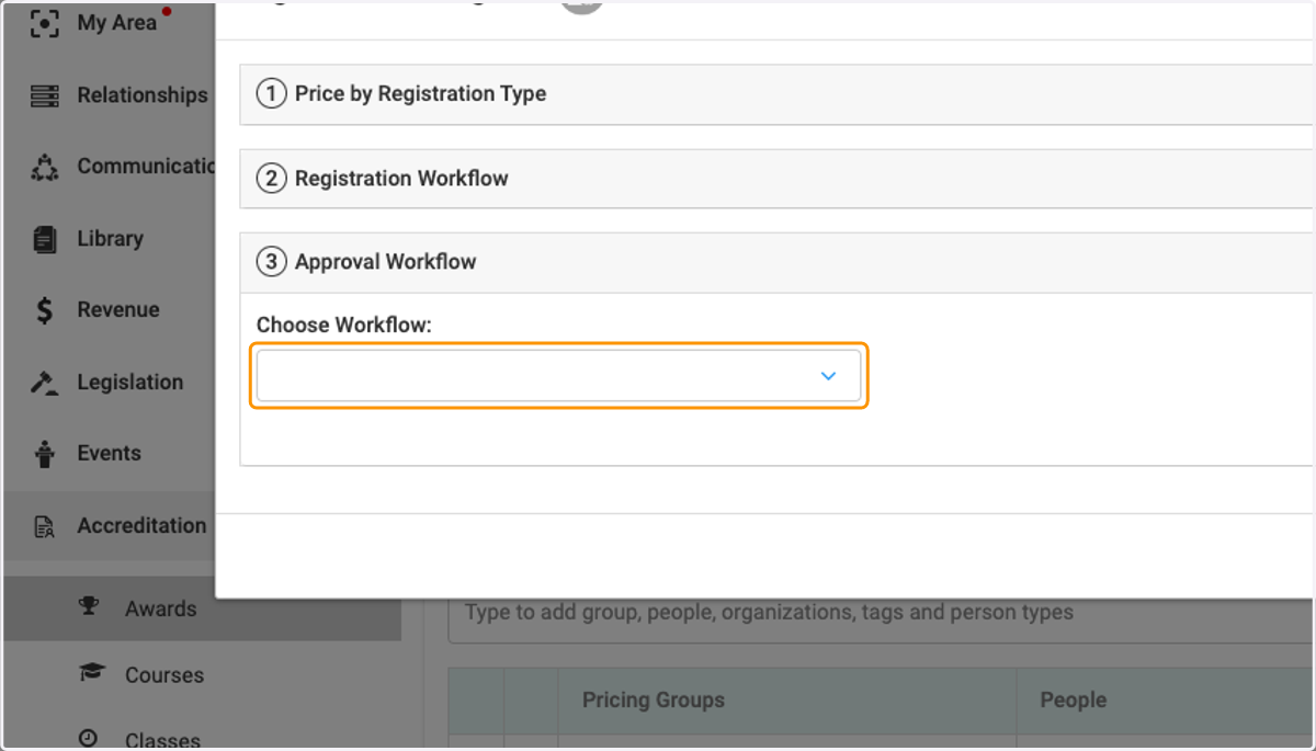 Click on dropdown trigger