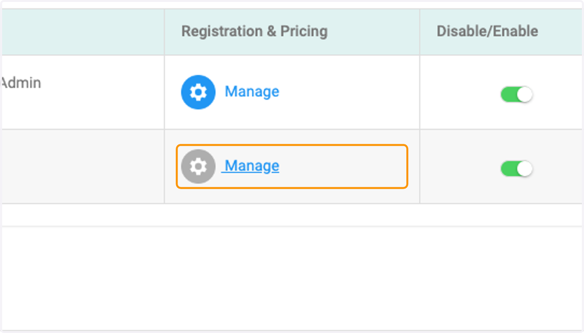 Click on Manage