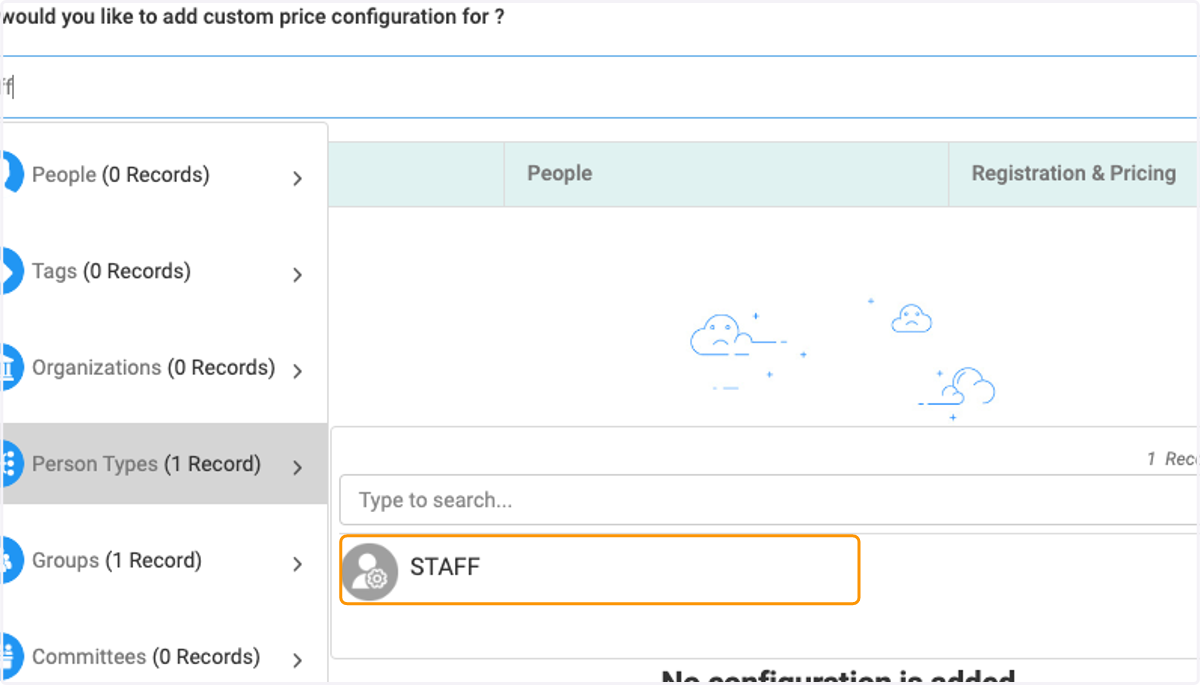 I would like to set a special price for staff. So I am searching for staff here.